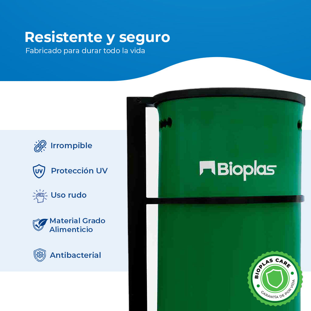 Basurero con poste 80 L